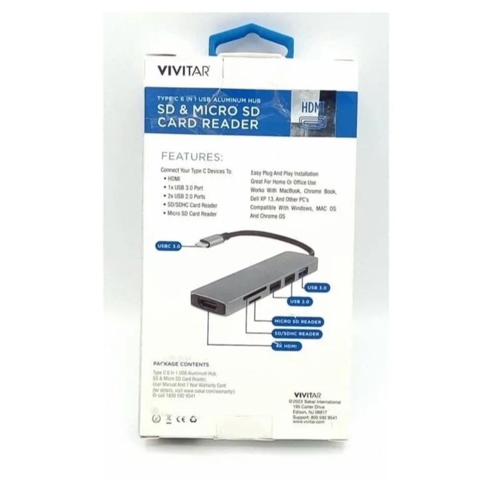 Vivitar Card Reader SD & Micro SD, HDMI, USB 6 in 1